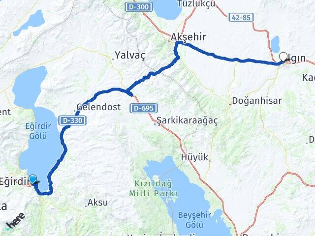 Isparta Eğirdir Ilgın Konya Arası Kaç Km - Yol Haritası