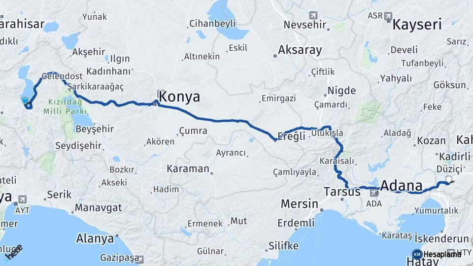 Isparta Eğirdir Osmaniye Arası Kaç Km - Yol Haritası