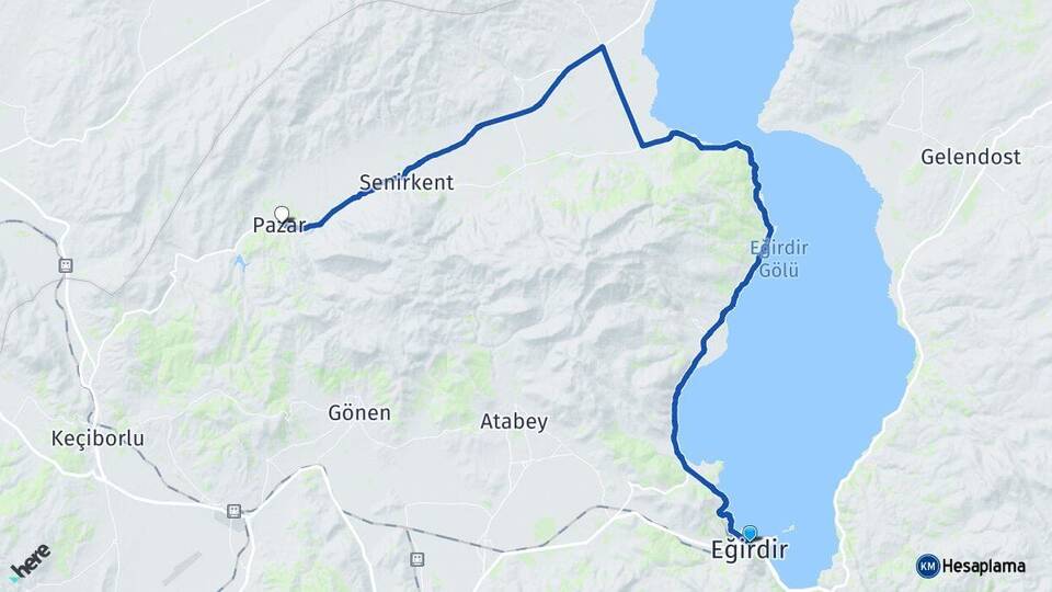 Isparta Eğirdir Uluborlu Arası Kaç Km - Yol Haritası