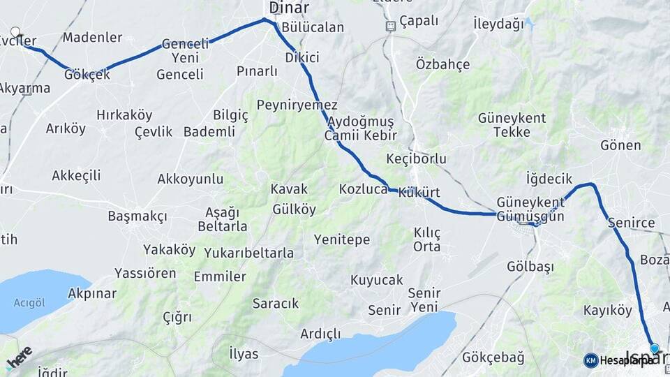 Isparta Evciler Afyon Arası Kaç Saat? Yol Haritası, Yakıt, Rota ve Mesafe Hesaplama Isparta Evciler Afyon Arası Kaç Km? Kaç Saat? Yol Haritası