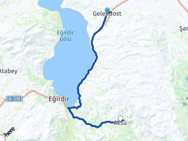 Isparta Gelendost Aksu Arası Kaç Km - Yol Haritası