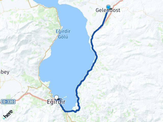 Isparta Gelendost Eğirdir Arası Kaç Km - Yol Haritası
