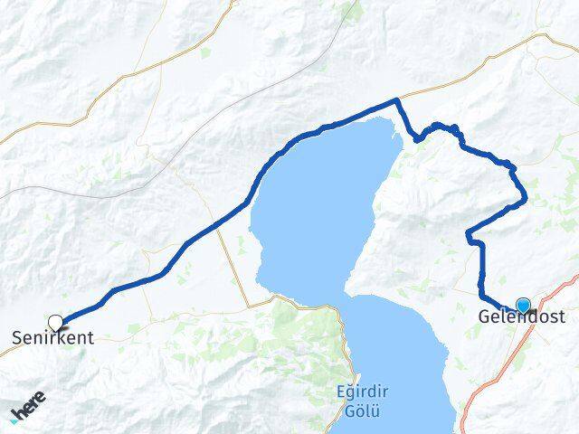 Isparta Gelendost Senirkent Arası Kaç Km - Yol Haritası