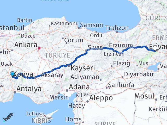 Isparta Gönen Ağrı Arası Kaç Km - Yol Haritası