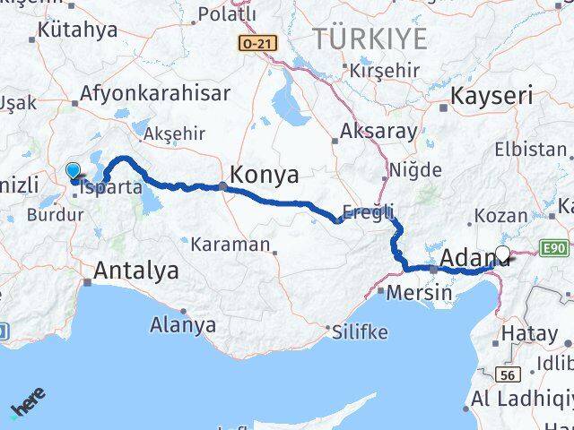 Isparta Gönen Osmaniye Arası Kaç Km - Yol Haritası