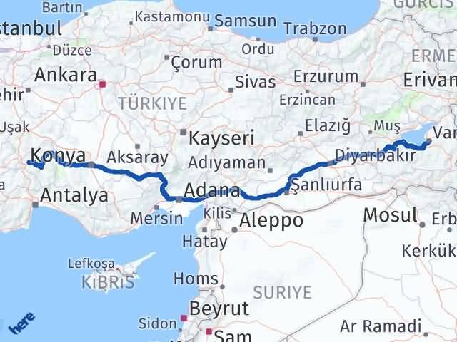 Isparta Gönen Van Arası Kaç Km - Yol Haritası