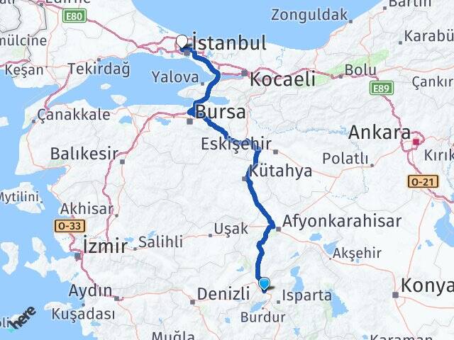 Isparta Keçiborlu Sultangazi İstanbul Arası Kaç Km - Yol Haritası