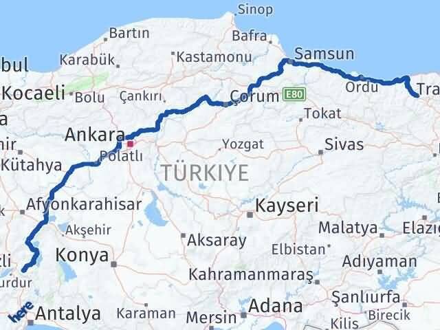 Isparta Kürtün Gümüşhane Arası Kaç Km - Yol Haritası