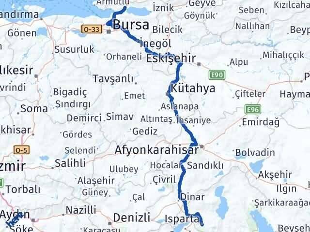 Isparta Orhangazi Bursa Arası Kaç Km - Yol Haritası