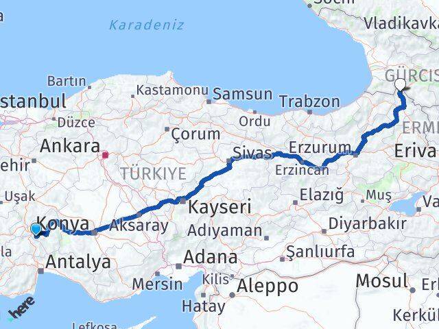 Isparta Posof Ardahan Arası Kaç Km - Yol Haritası