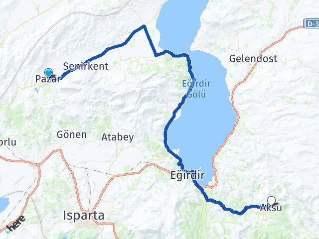 Isparta Uluborlu Aksu Arası Kaç Km - Yol Haritası