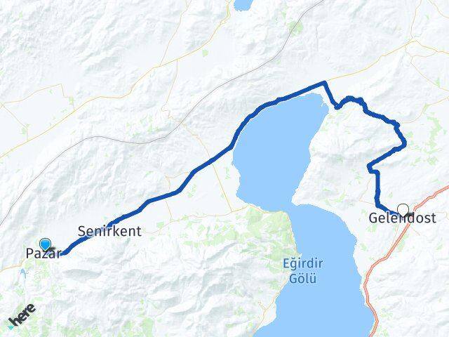 Isparta Uluborlu Gelendost Arası Kaç Km - Yol Haritası