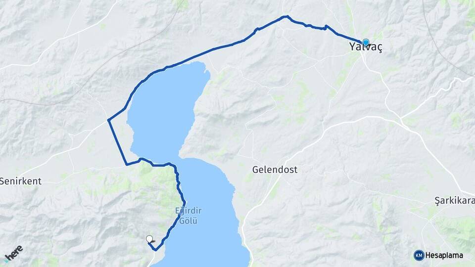Isparta Yalvaç Barla Eğirdir Arası Kaç Km - Yol Haritası