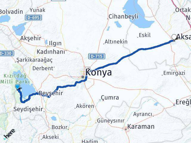 Isparta Yenişarbademli Aksaray Arası Kaç Km - Yol Haritası