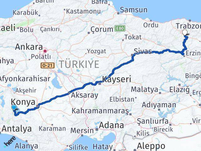 Isparta Yenişarbademli Gümüşhane Arası Kaç Km - Yol Haritası