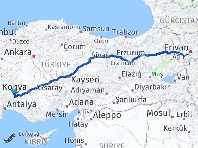 Isparta Yenişarbademli Iğdır Arası Kaç Km - Yol Haritası