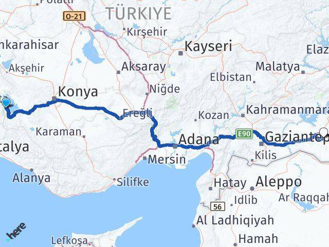 Isparta Yenişarbademli Şanlıurfa Arası Kaç Km - Yol Haritası