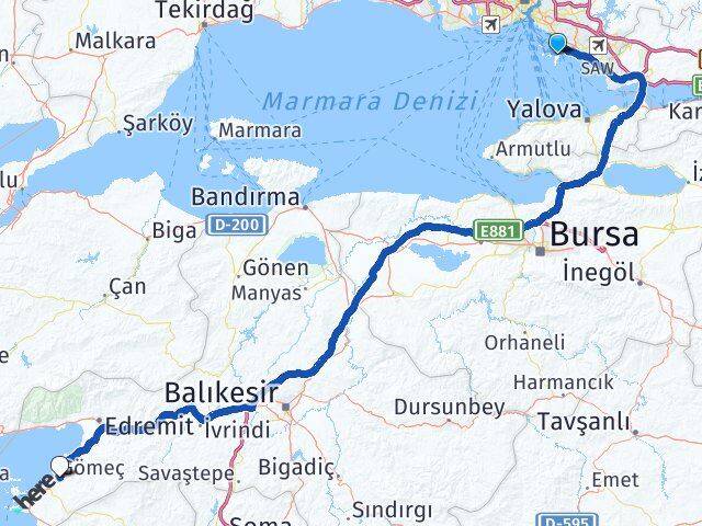 İstanbul Adalar Gömeç Balıkesir Arası Kaç Saat? Yol Haritası, Yakıt, Rota ve Mesafe Hesaplama İstanbul Adalar Gömeç Balıkesir Arası Kaç Km? Kaç Saat? Yol Haritası