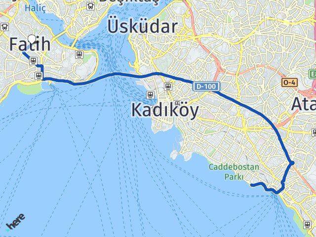 İstanbul Adalar Kınalıada Fatih Arası Kaç Km - Yol Haritası