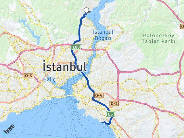 İstanbul Adalar Kınalıada Sarıyer Arası Kaç Km - Yol Haritası