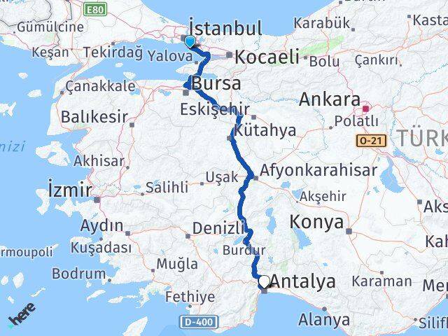 İstanbul Adalar Muratpaşa Antalya Arası Kaç Saat? Yol Haritası, Yakıt, Rota ve Mesafe Hesaplama İstanbul Adalar Muratpaşa Antalya Arası Kaç Km? Kaç Saat? Yol Haritası