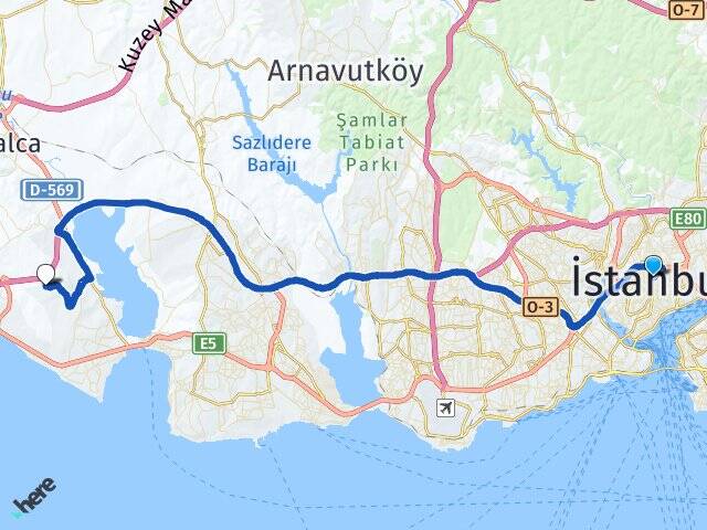 İstanbul Arel Üniversitesi Arası Kaç Km - Yol Haritası