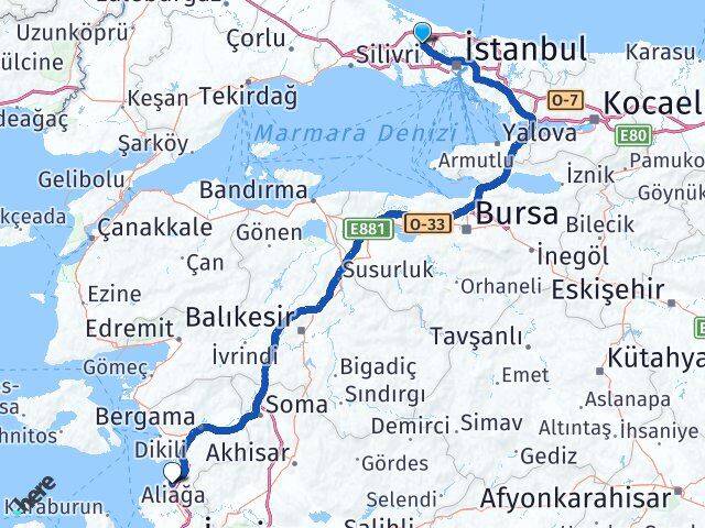 İstanbul Arnavutköy Aliağa İzmir Arası Kaç Saat? Yol Haritası, Yakıt, Rota ve Mesafe Hesaplama İstanbul Arnavutköy Aliağa İzmir Arası Kaç Km? Kaç Saat? Yol Haritası