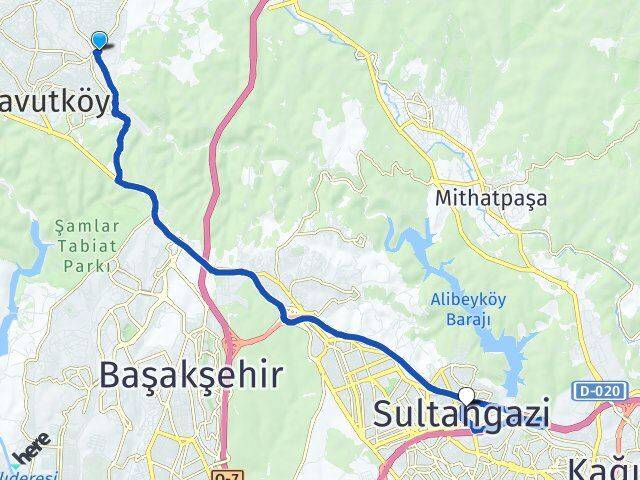 İstanbul Arnavutköy Bolluca Sultangazi Arası Kaç Km - Yol Haritası