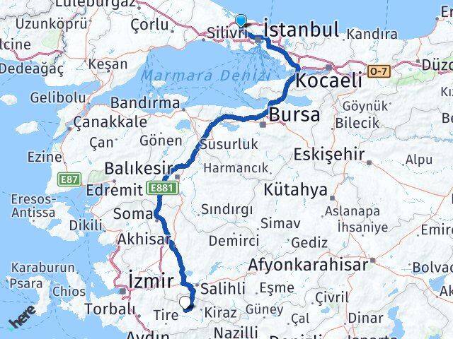 İstanbul Arnavutköy Ödemiş İzmir Arası Kaç Saat? Yol Haritası, Yakıt, Rota ve Mesafe Hesaplama İstanbul Arnavutköy Ödemiş İzmir Arası Kaç Km? Kaç Saat? Yol Haritası