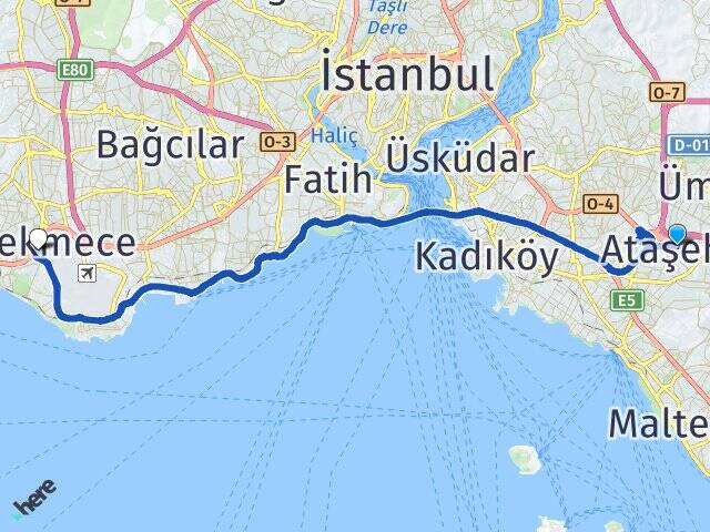 İstanbul Ataşehir Aydın Üniversitesi Arası Kaç Km - Yol Haritası