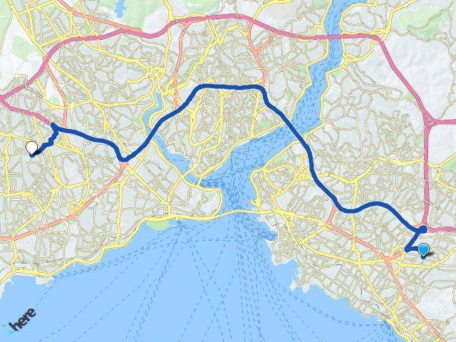 İstanbul Ataşehir Küçükbakkalköy Bağcılar Arası Kaç Km - Yol Haritası