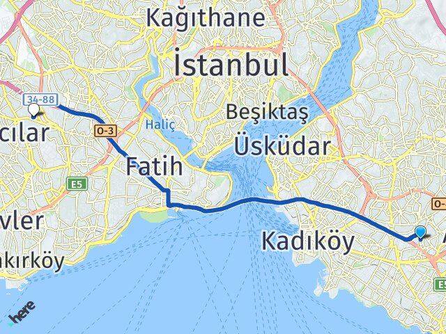 İstanbul Ataşehir Yenisahra Esenler Arası Kaç Km - Yol Haritası