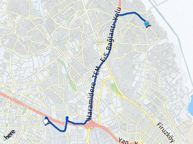İstanbul Avcılar Yeşilkent Beylikdüzü Arası Kaç Km - Yol Haritası
