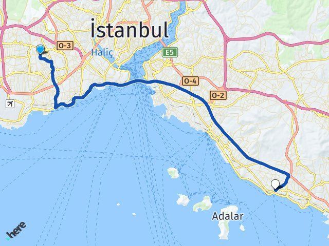 istanbul bagcilar kartal istanbul arasi kac km kac saat