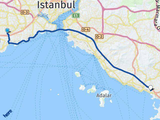 İstanbul Bahçelievler Kaynarca Pendik Arası Kaç Km - Yol Haritası