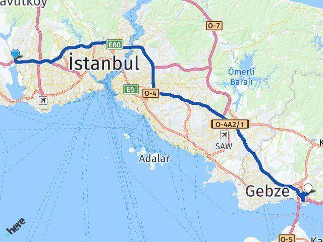 İstanbul Başakşehir Altınşehir Dilovası Kocaeli Arası Kaç Km - Yol Haritası