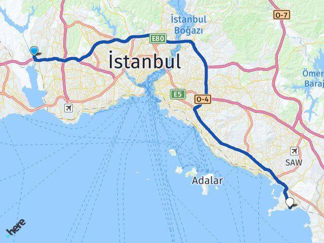 İstanbul Başakşehir Altınşehir Tuzla Arası Kaç Km - Yol Haritası