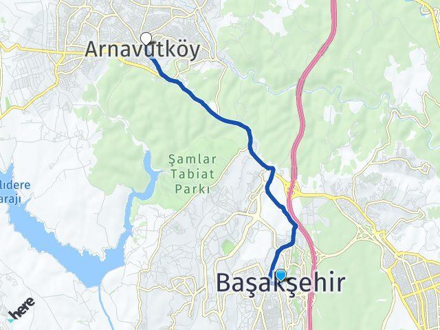 istanbul basaksehir arnavutkoy istanbul arasi kac km