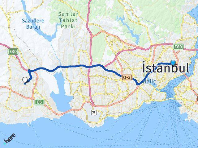 İstanbul Beşiktaş Gayrettepe Esenyurt Arası Kaç Km - Yol Haritası