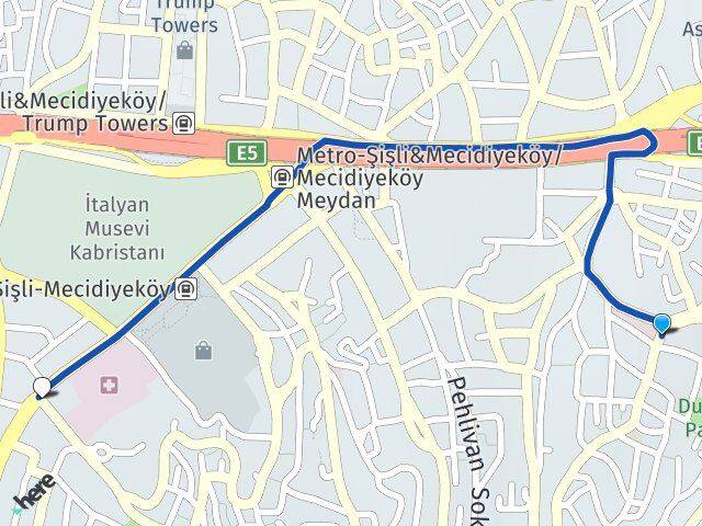 İstanbul Beşiktaş Gayrettepe Şişli Arası Kaç Km - Yol Haritası