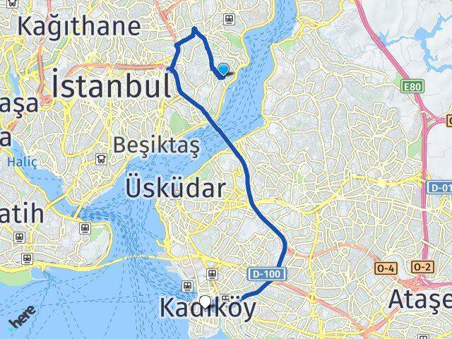 İstanbul Beşiktaş Kuruçeşme Kadıköy Arası Kaç Km - Yol Haritası