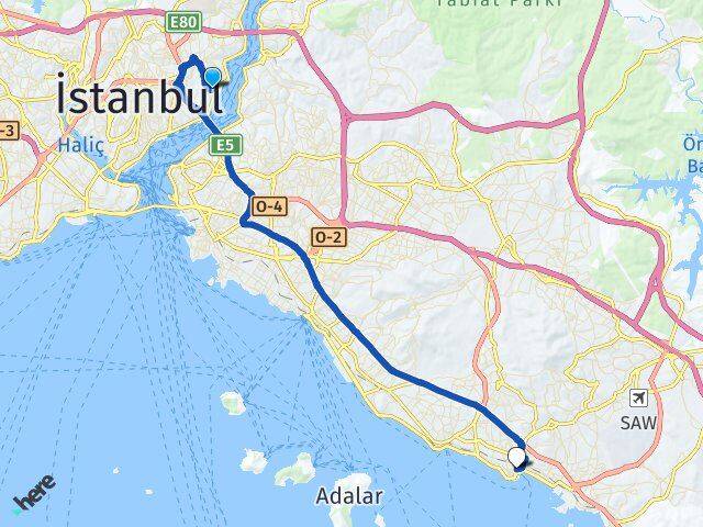İstanbul Beşiktaş Kuruçeşme Pendik Arası Kaç Km - Yol Haritası