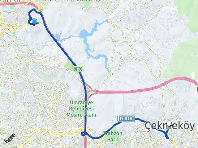 İstanbul Beykoz Göztepe Çekmeköy Arası Kaç Km - Yol Haritası