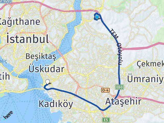 İstanbul Beykoz Göztepe Selimiye Üsküdar Arası Kaç Km - Yol Haritası