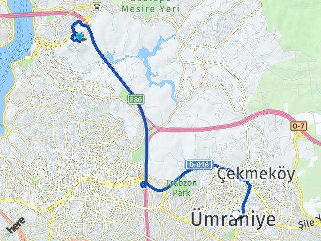İstanbul Beykoz Göztepe Ümraniye Arası Kaç Km - Yol Haritası