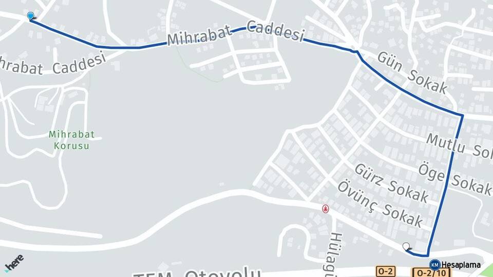 İstanbul Beykoz Kanlıca Kavacık Beykoz Arası Kaç Km - Yol Haritası