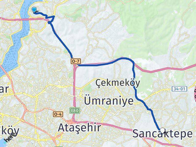 İstanbul Beykoz Kanlıca Sancaktepe Arası Kaç Km - Yol Haritası