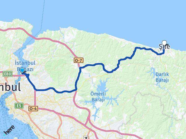 İstanbul Beykoz Kanlıca Şile Arası Kaç Km - Yol Haritası