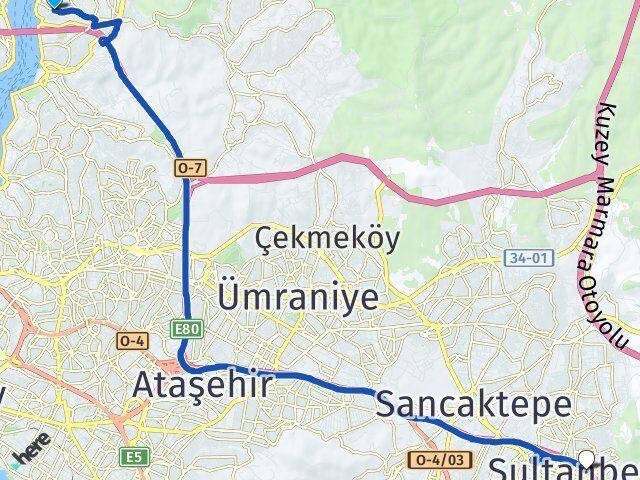 İstanbul Beykoz Kanlıca Sultanbeyli Arası Kaç Km - Yol Haritası