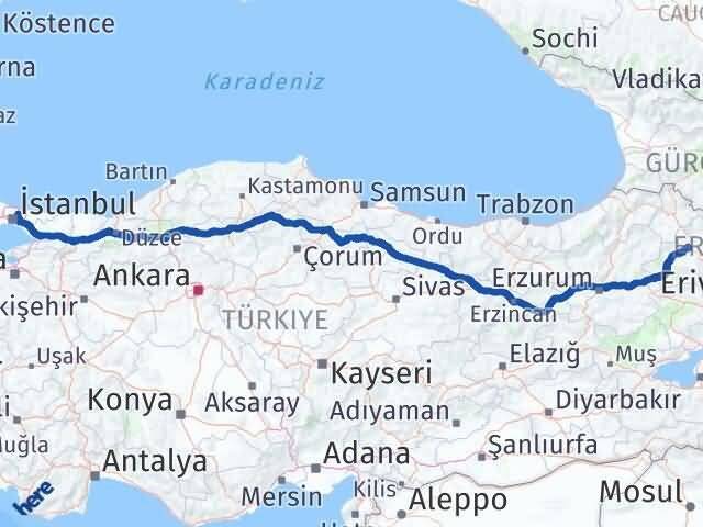İstanbul Beykoz Kars Arası Kaç Km - Yol Haritası